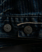 "Levi's Redloop" Aging process pencil stripe denim jacket