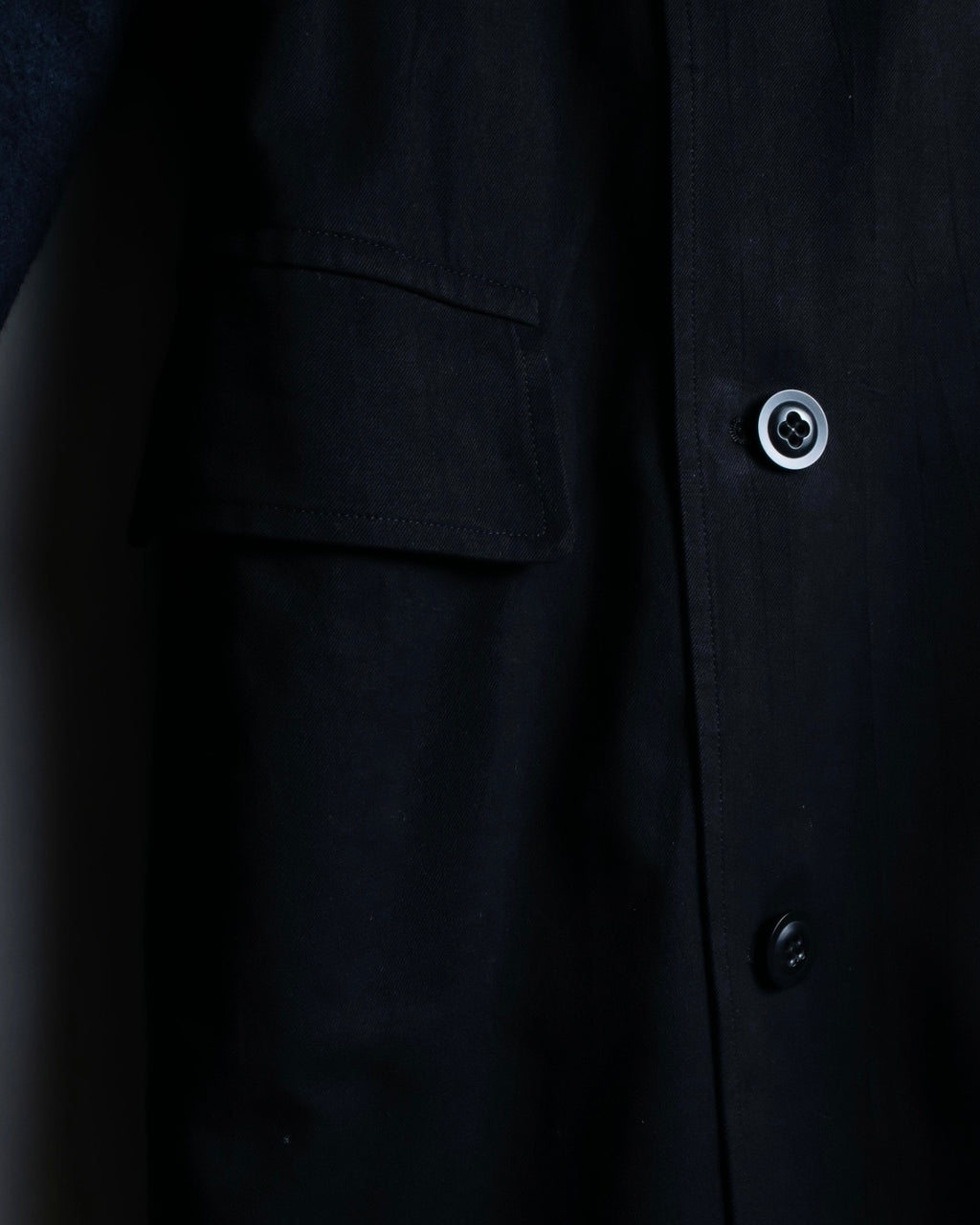 "Y's 2018 aw" Long coat with euphemistic lapels and different materials