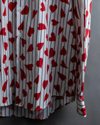 “JW Anderson” heart pattern designed striped shirt