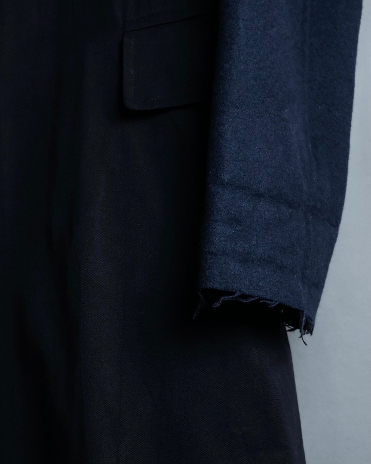 "Y's 2018 aw" Long coat with euphemistic lapels and different materials