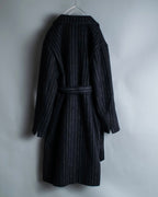 Vintage mohair wool striped gown coat