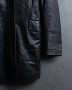 "Emporio Armani" leather stitch special design jacket