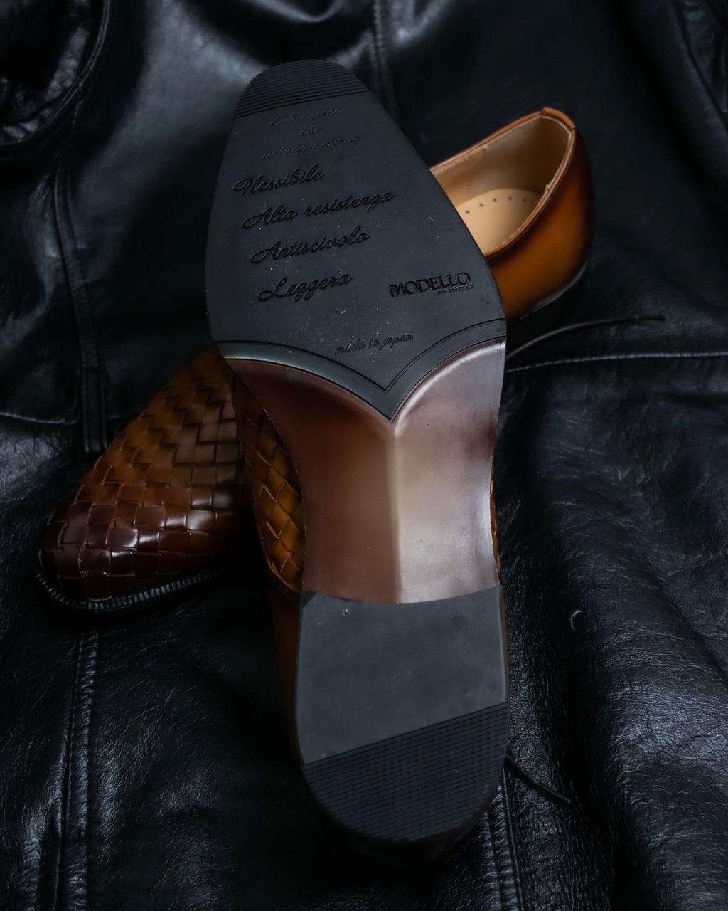 “MODELLO” gradation color intrecciato designed dress shoes