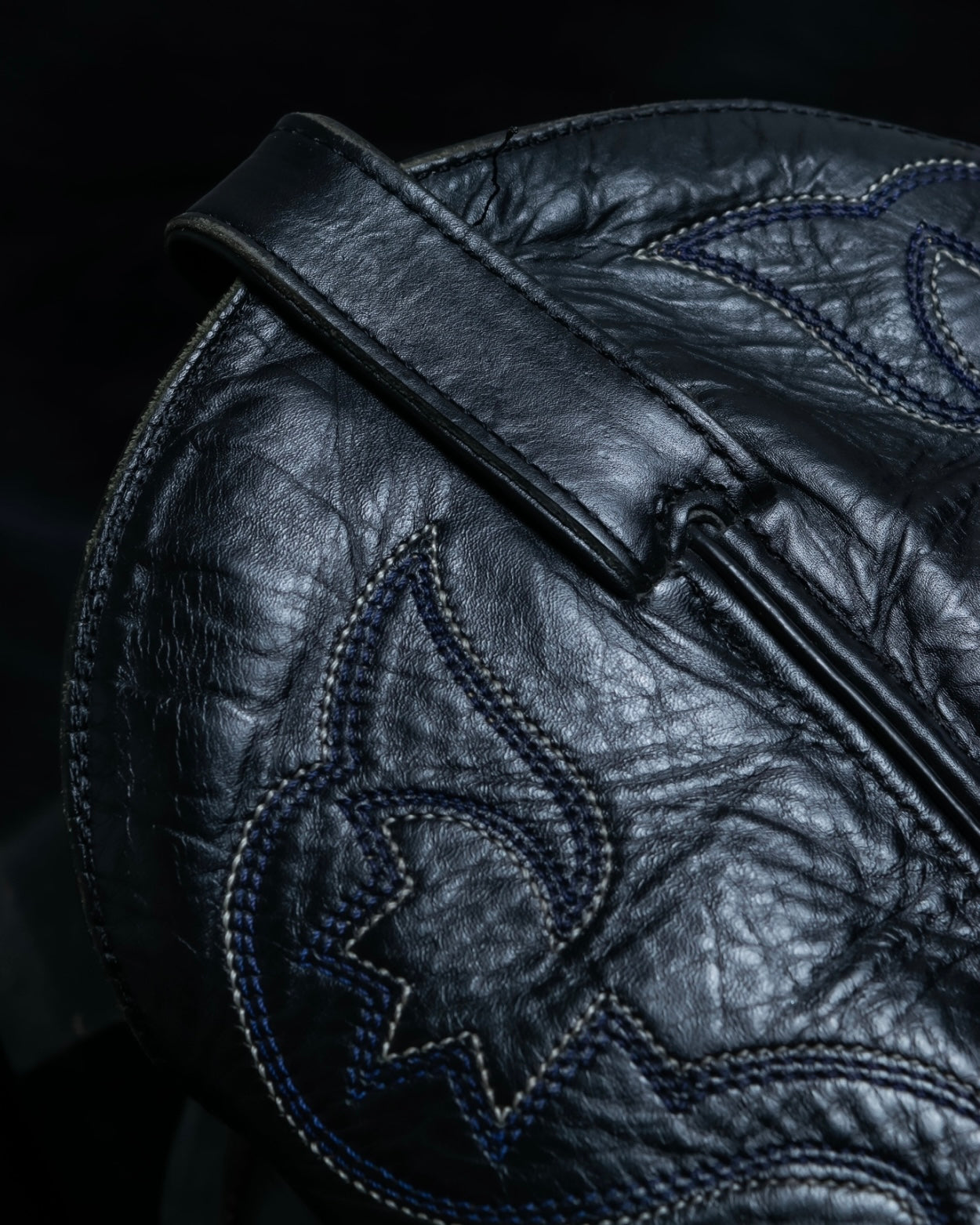 Vintage Blue Embroidered Wester Boots