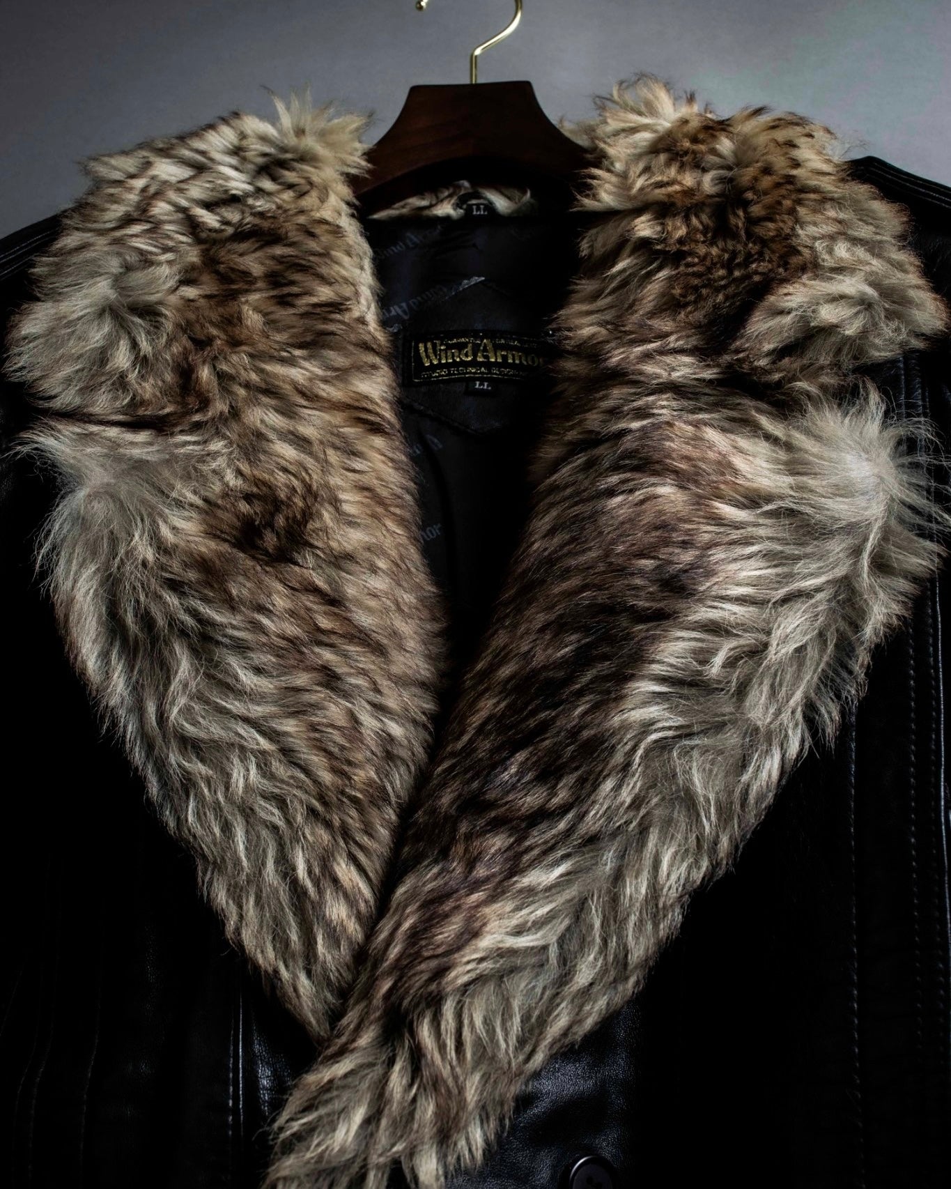 3XL Oversilhouette Faux Fur Leather Coat
