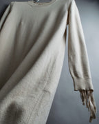 "MM6" Arm fringe design knit dress