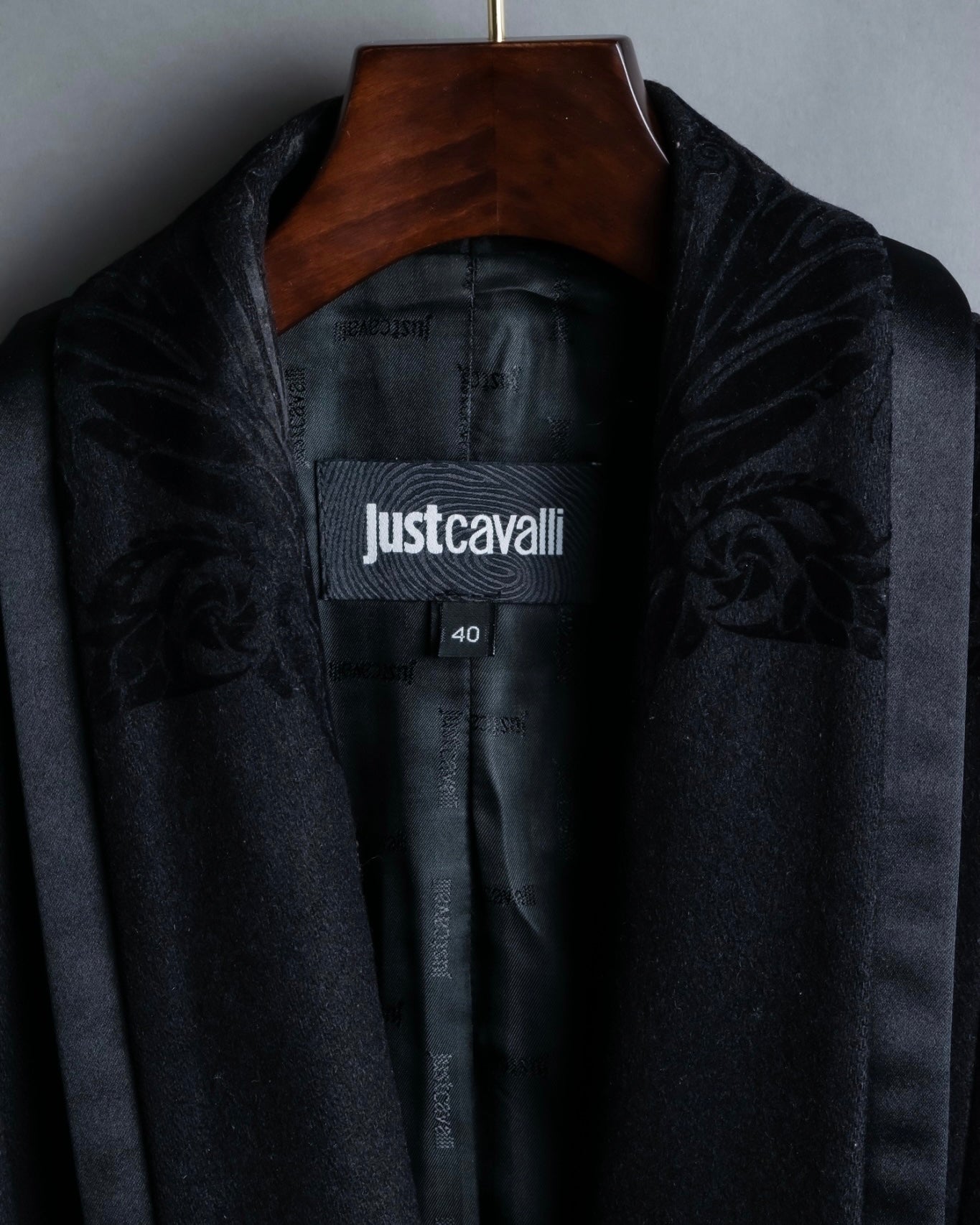"Just Cavalli" Botanical tattooed wool coat