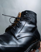 "Louis Vuitton" square toe leather lace-up boots