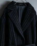 Vintage mohair wool striped gown coat