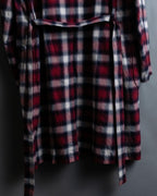 “John UNDERCOVER” gown designed check long hoodie