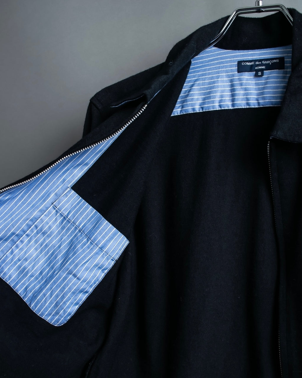 "COMME des GARCONS HOMME"Summer wool zip-up box silhouette jacket