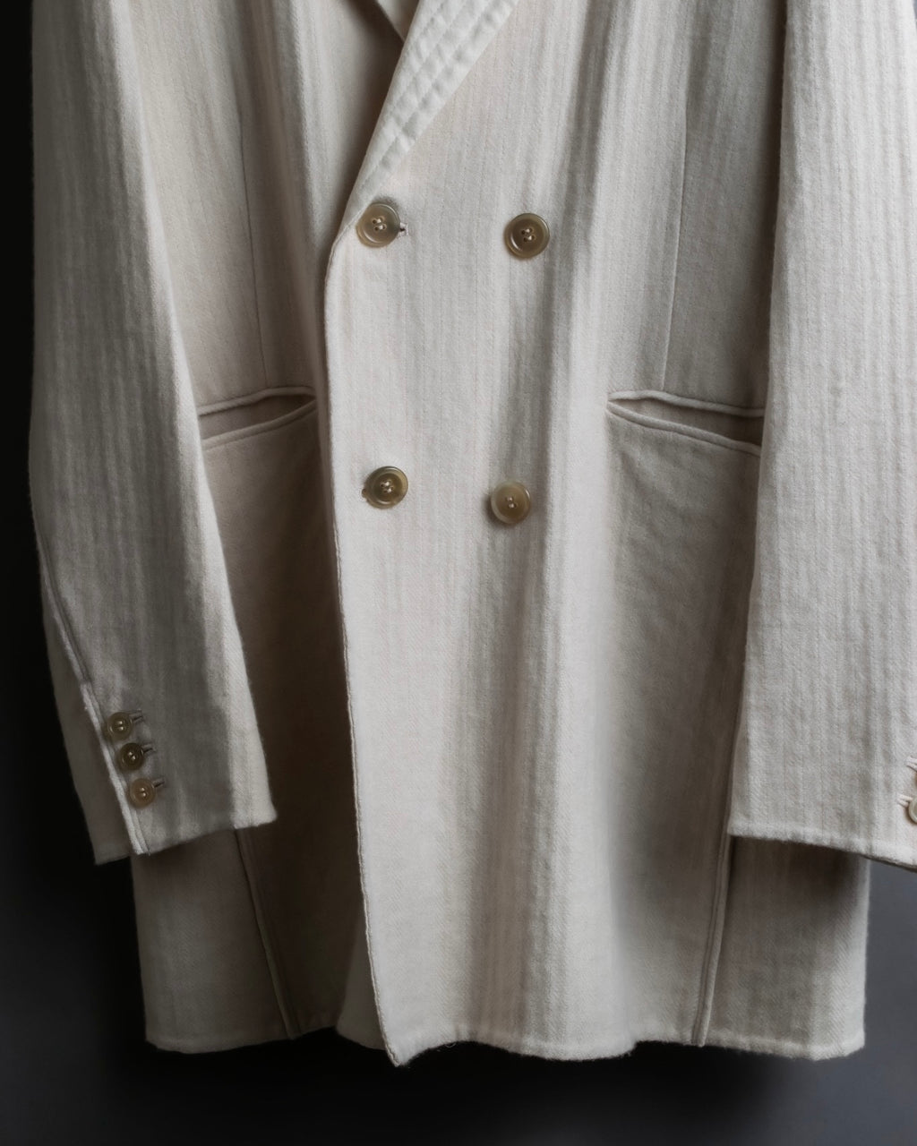 "SOWER" cashmere cotton double breasted tailored jacket
