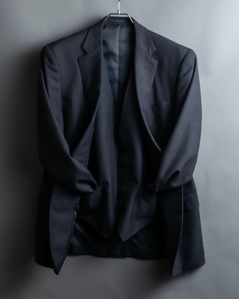 "KANSAI YAMAMOTO" Grey hidden check three-piece set up