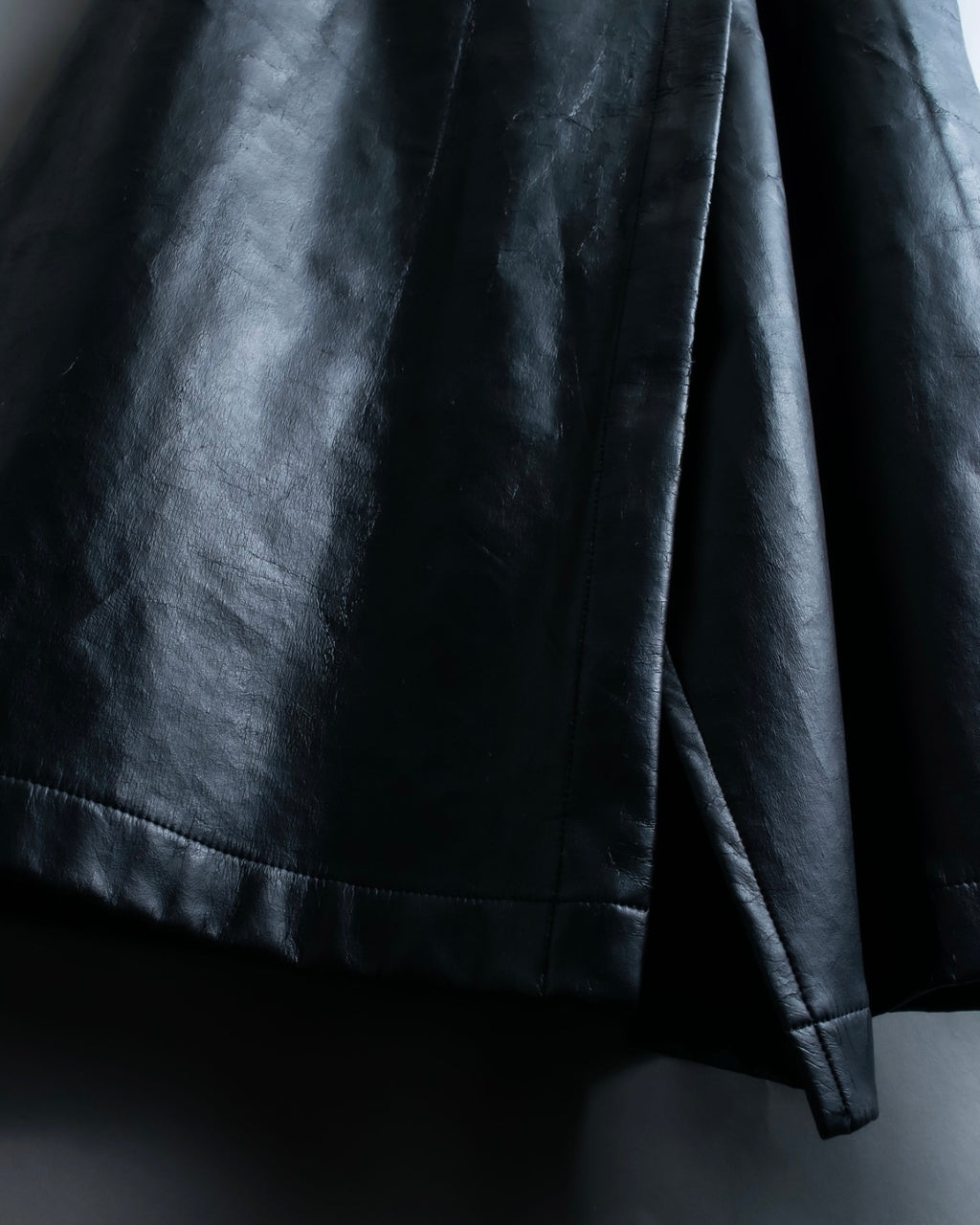 "Tricot Comme des Garçons" leather wrap skirt