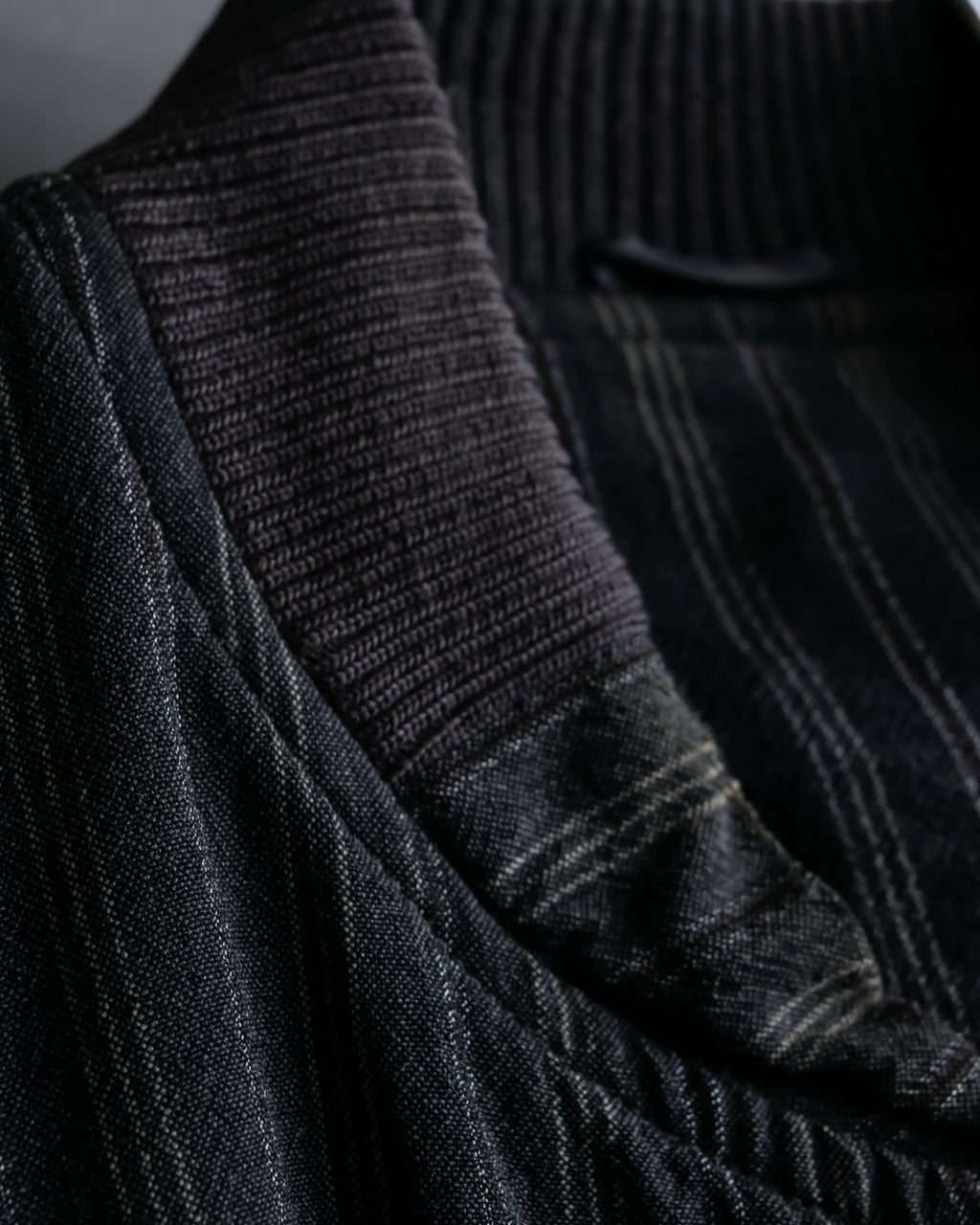 "Comme des Garcons Homme" distressed zip-up striped blouson