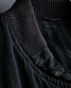 "Comme des Garcons Homme" distressed zip-up striped blouson