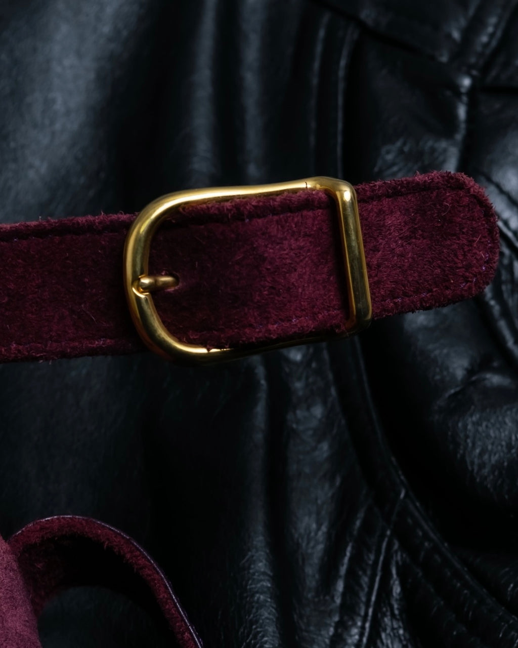 "CELINE" Purple red gradient suede shoulder bag