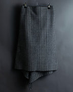 “BALENCIAGA  18AW” Virgin wool  plaid wrapped skirt