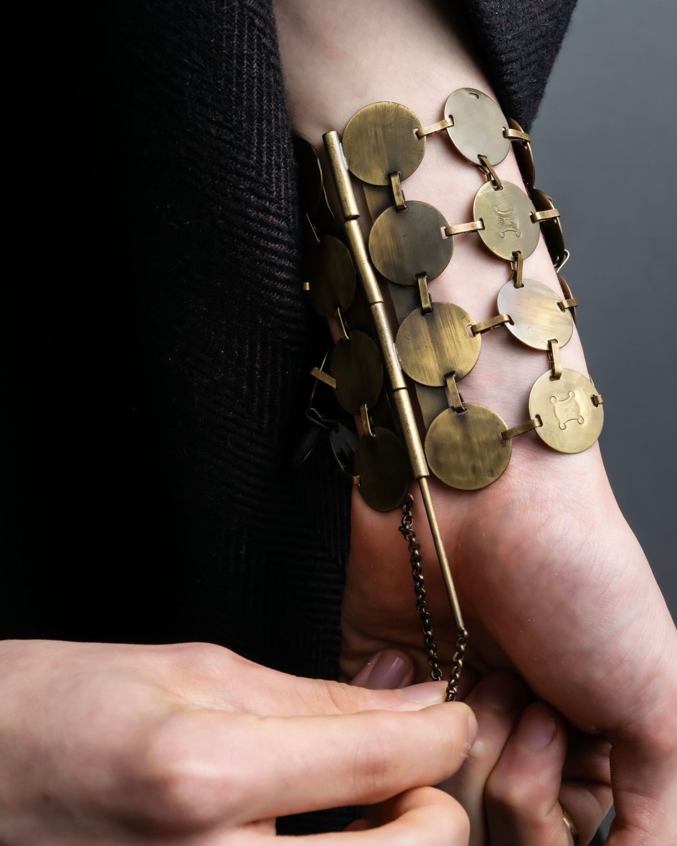 "CELINE" Round metal antique bracelet