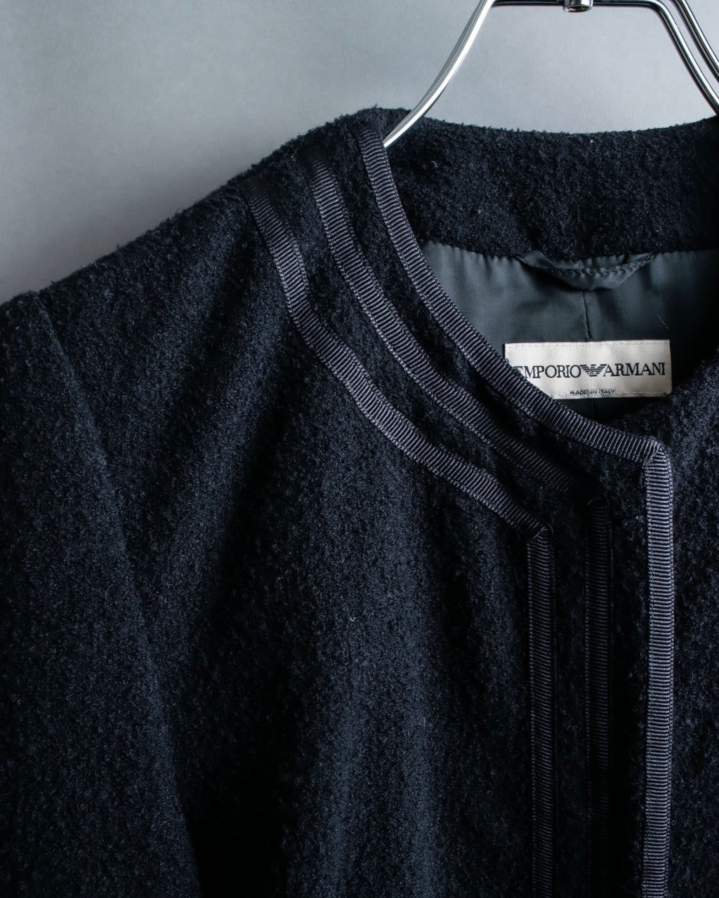 "EMPORIO ARMANI" Three-line short fly front jacket