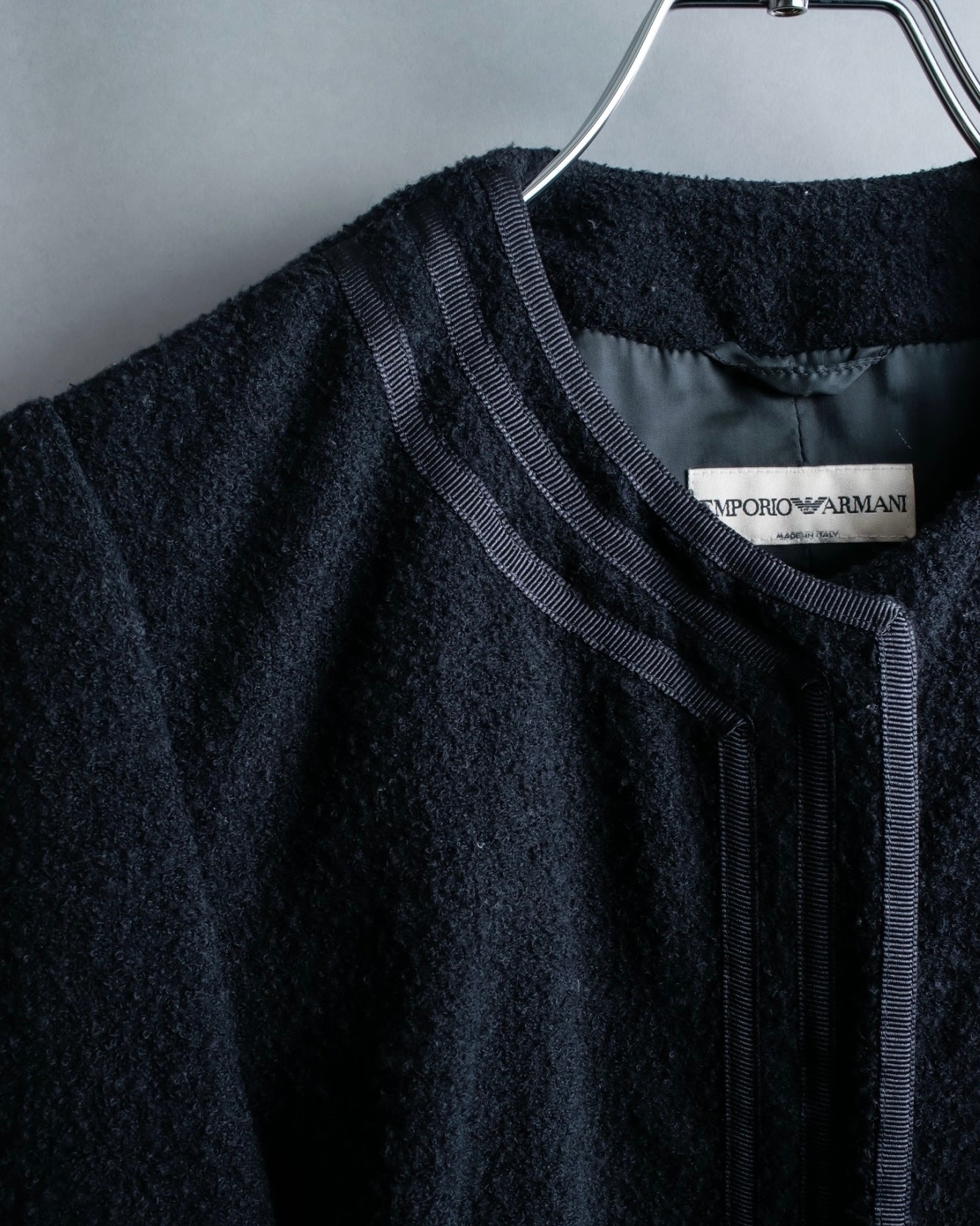 "EMPORIO ARMANI" Three-line short fly front jacket