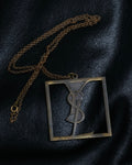 "Yves Saint Laurent" frame design logo motif necklace