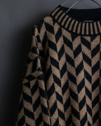 "GIORGIO ARMANI" Geometric pattern rib wool knit