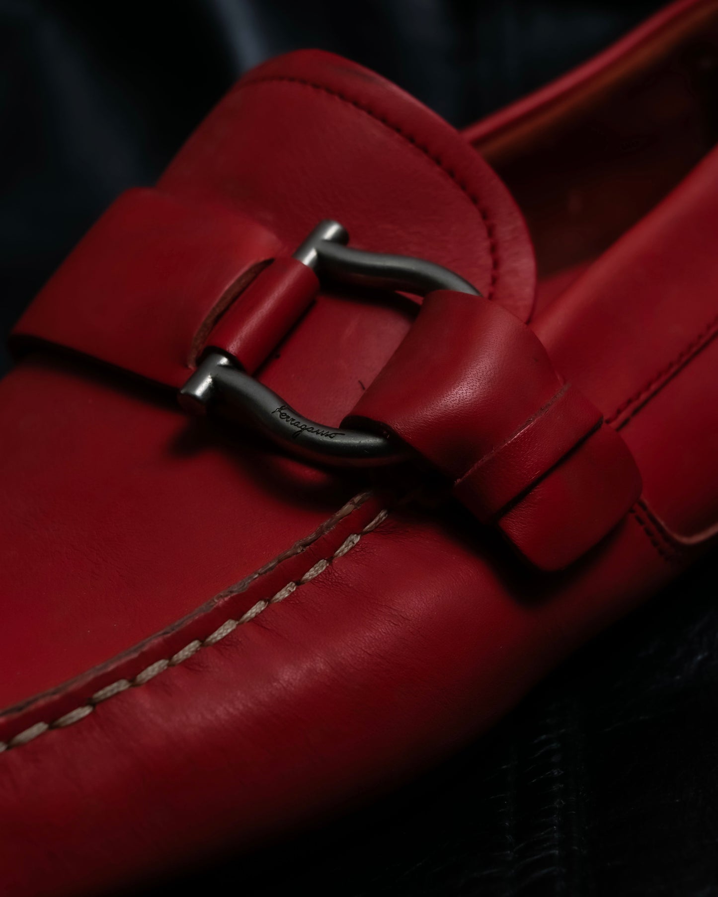 “Salvatore Ferragamo” gancino designed rubber sole loafer
