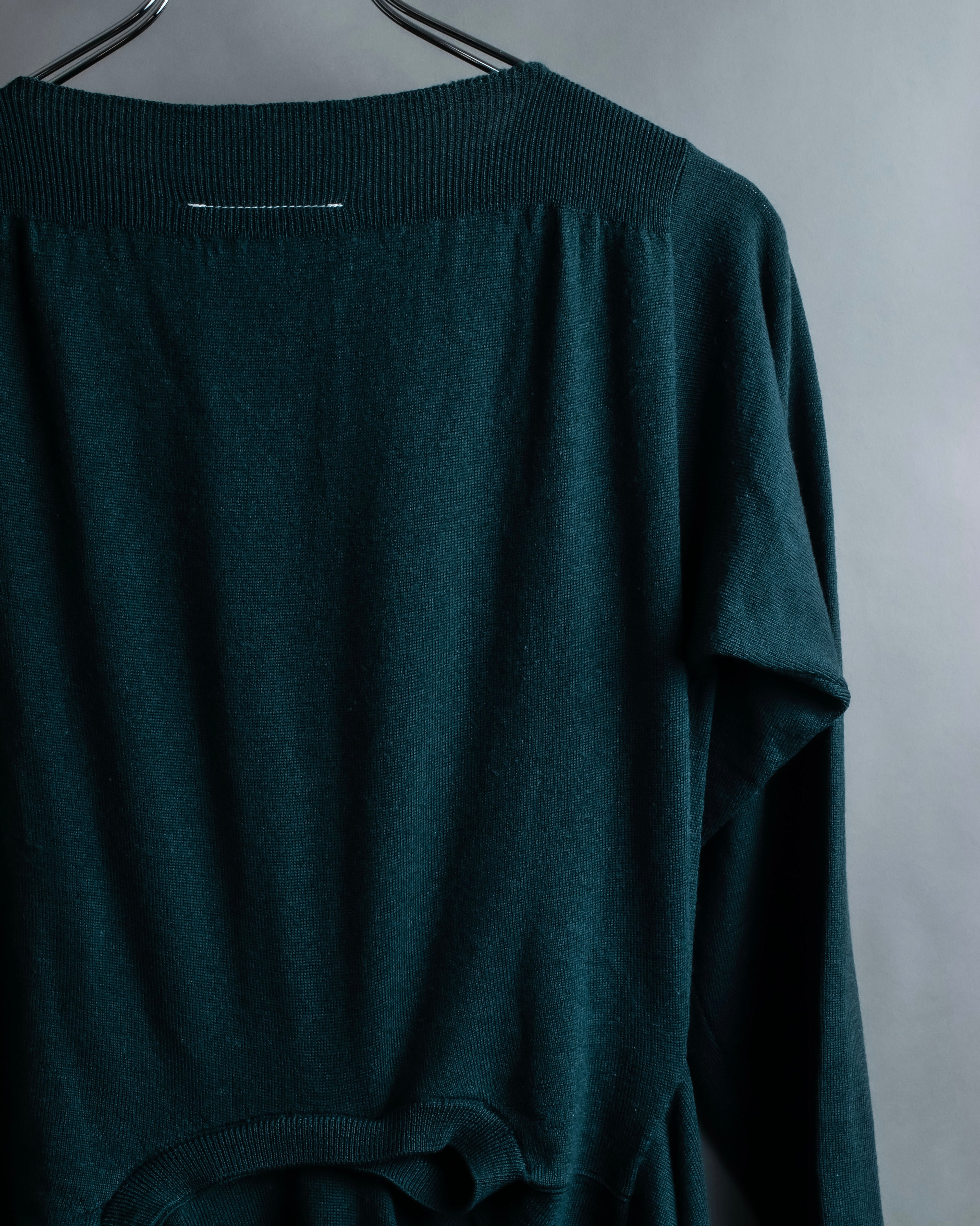 “MM6” docking designed four sleeves long knit
