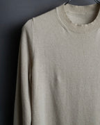 "MM6" Arm fringe design knit dress