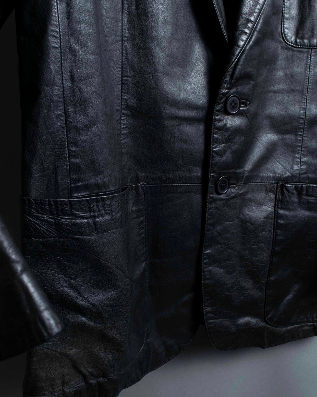 "Calvin Klein" Faded leather tailored jacket