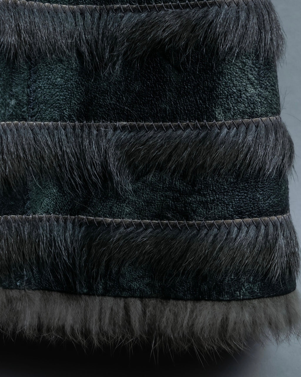 Vintage Rabbit & Fox Real Fur Coat