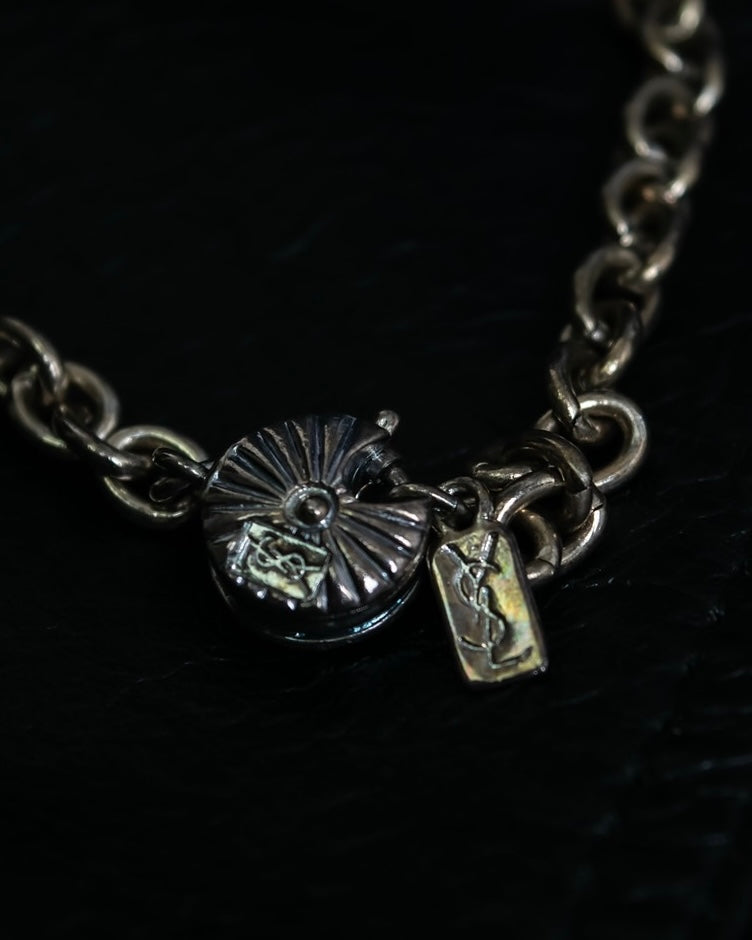 "Yves Saint Laurent" Overlapping fabric motif necklace