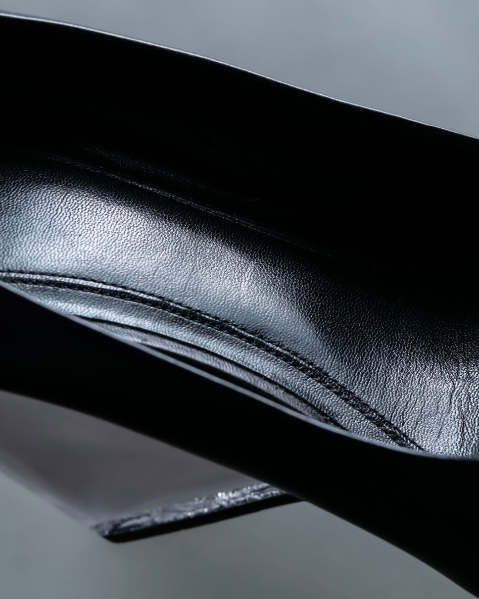 "CELINE" clear heel leather shoes