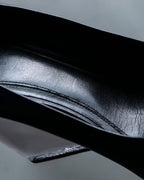 "CELINE" clear heel leather shoes