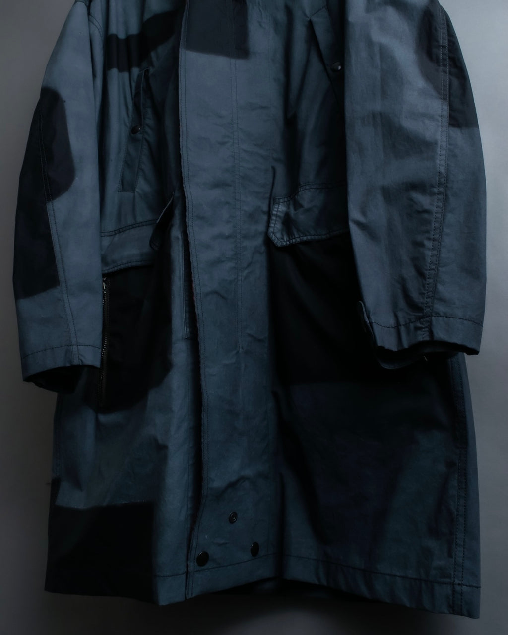 "LANVIN paris" mint condition silk blend double zip spring coat