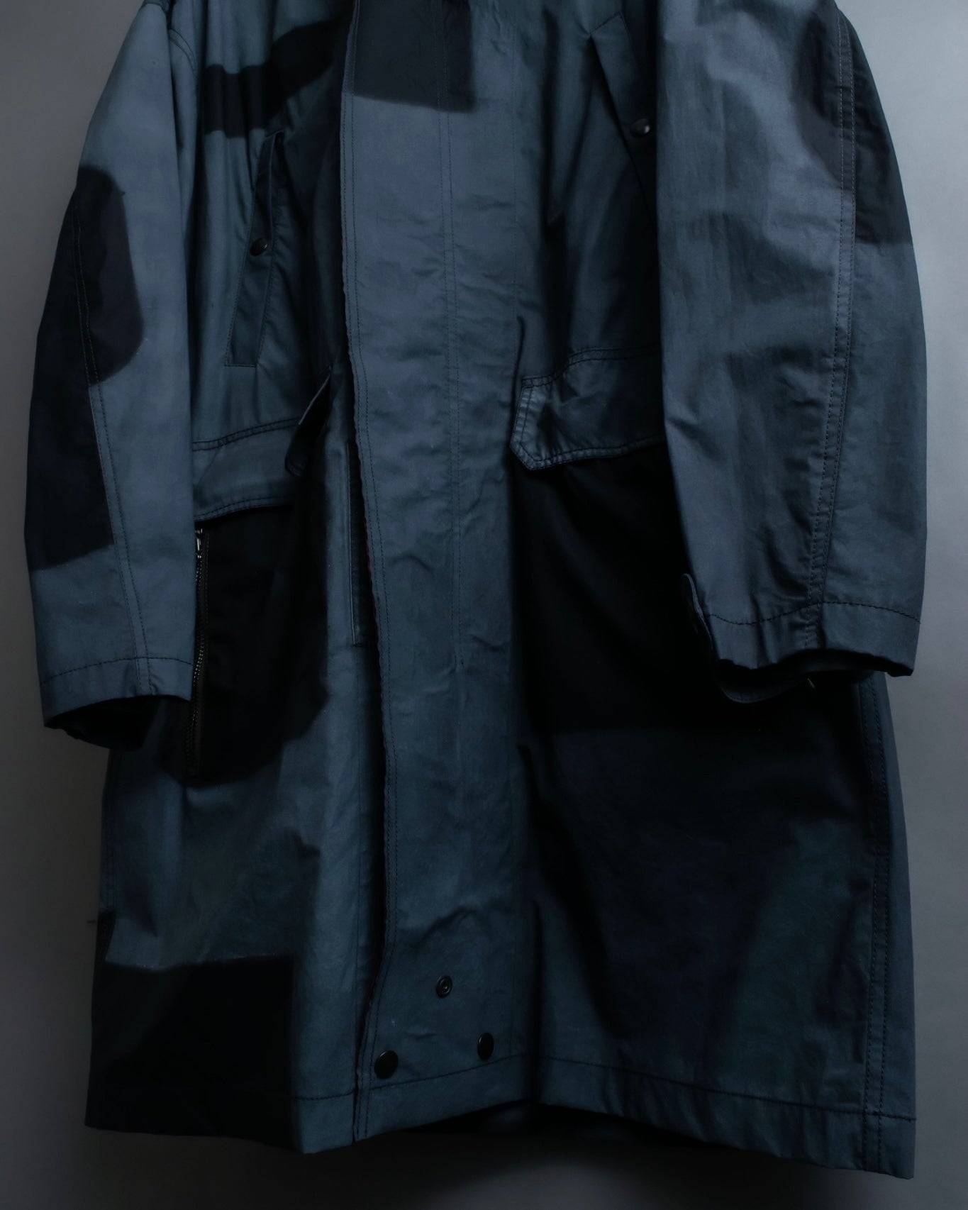 "LANVIN paris" mint condition silk blend double zip spring coat