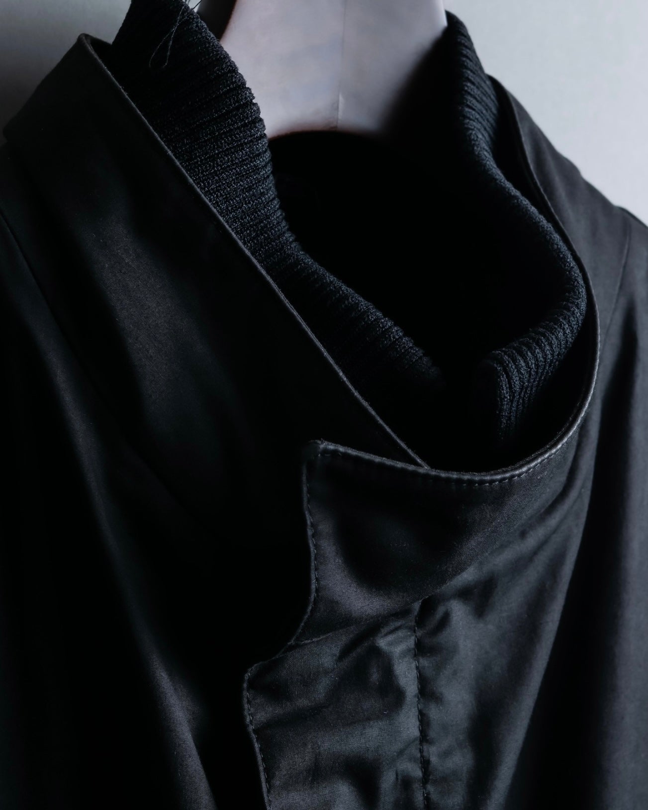 "GUCCI" Fly front knit layered double zip long coat