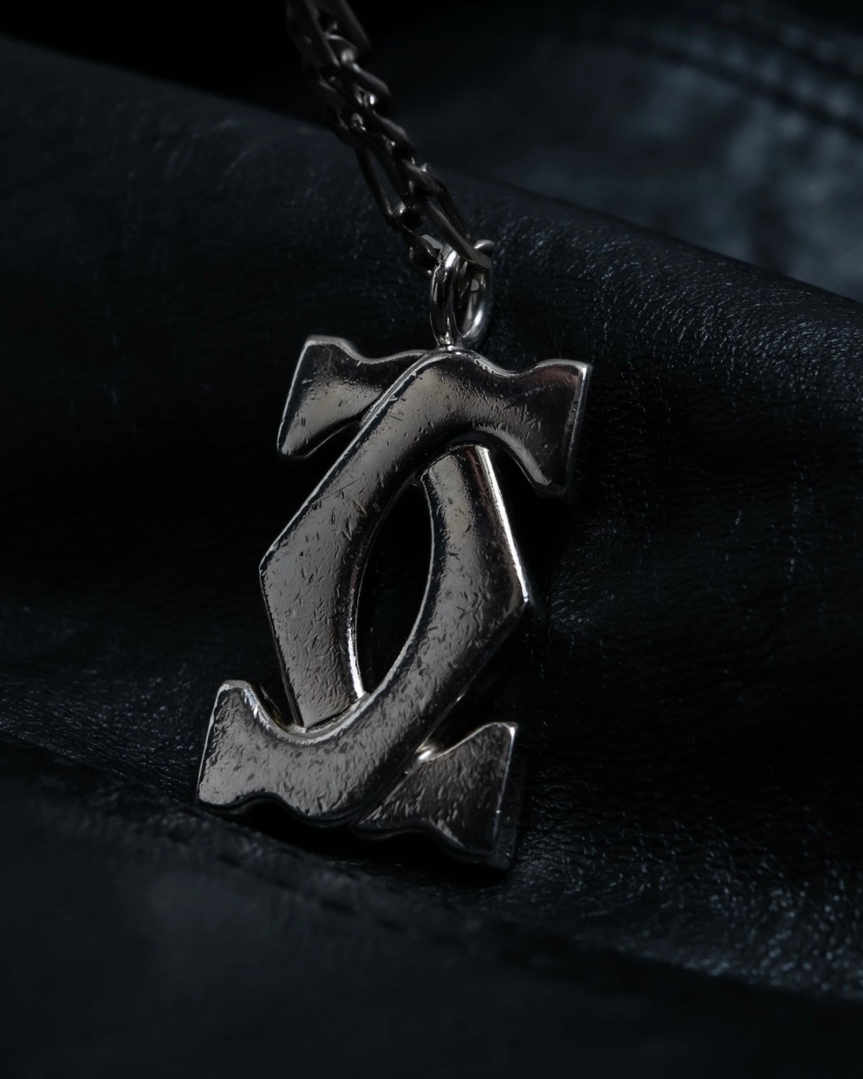 "Cartier" 925 silver logo motif necklace