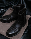 "BOTTEGA VENETA" round toe intrecciato leather boots