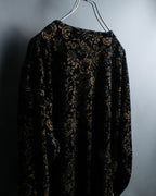 Vintage botanical pattern velor knit