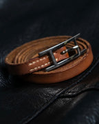 "HERMES" leather bracelet choker