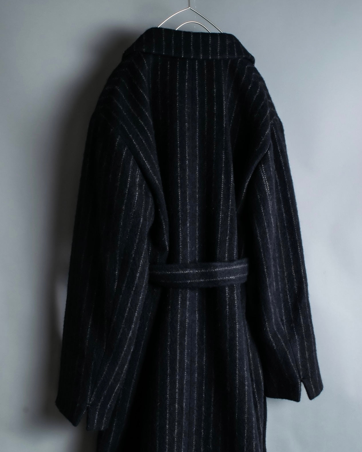 Vintage mohair wool striped gown coat