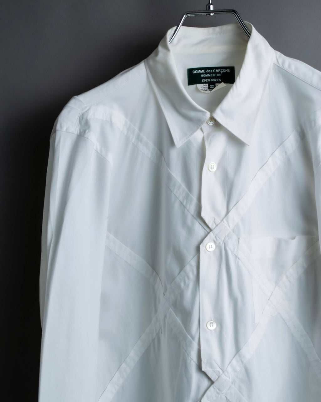 “Comme des Garçons Homme Plus Ever Green” special diagonal cut designed shirt