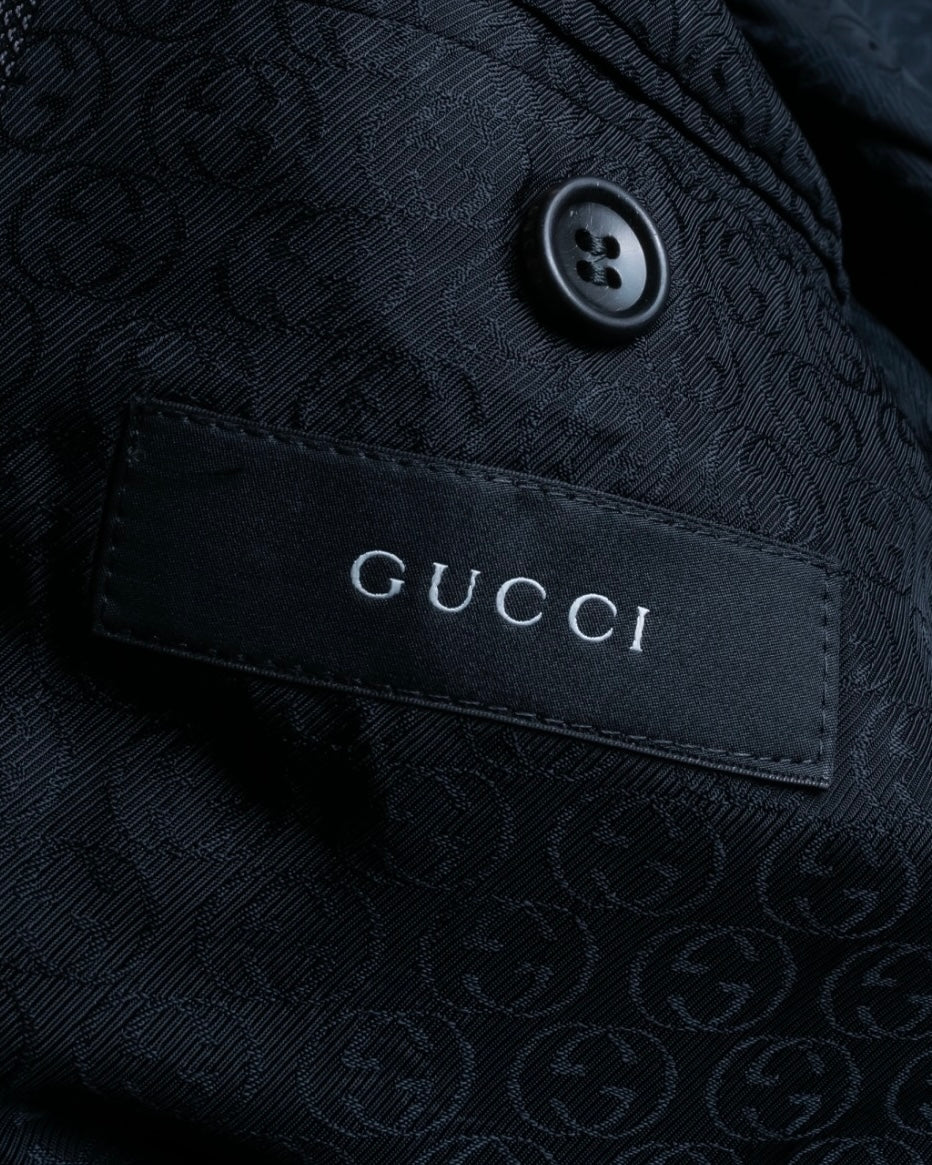 "GUCCI" silk blend gray blue spring setup