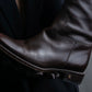 “CELINE” round toe dark brown leather long boots