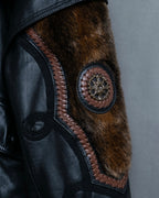Vintage racoonfur leather blouson
