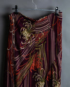 "KENZO" Art pattern skirt spider lily