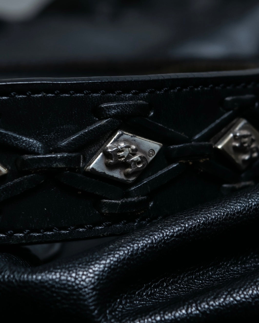 HARLEY-DAVIDSON Genuine Leather Silver Detail Belt