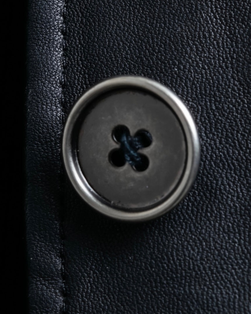 Vintage Leather x CORDUROY combination trench coat